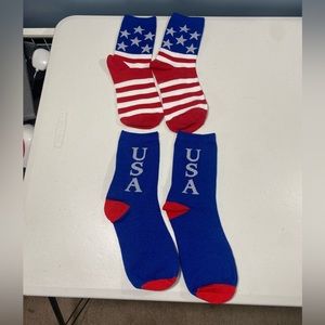 socks women bundle 2 pack “USA” America one size fits most NEW w/o tags